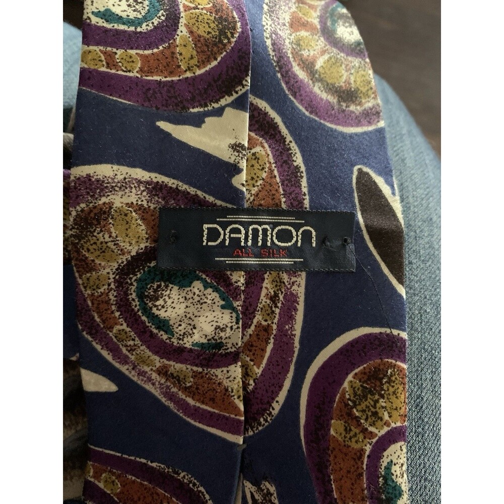 Vtg Men's Necktie Lot of 5 - Guy Laroche, J. Garcia, Damon, Charing Cross, ... - Picture 5 of 6